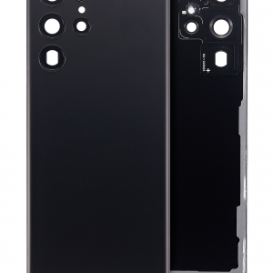 Back Cover Glass With Camera Lens For Samsung Galaxy S22 Ultra 5G (No Logo) (Aftermarket Plus) (Phantom Black)