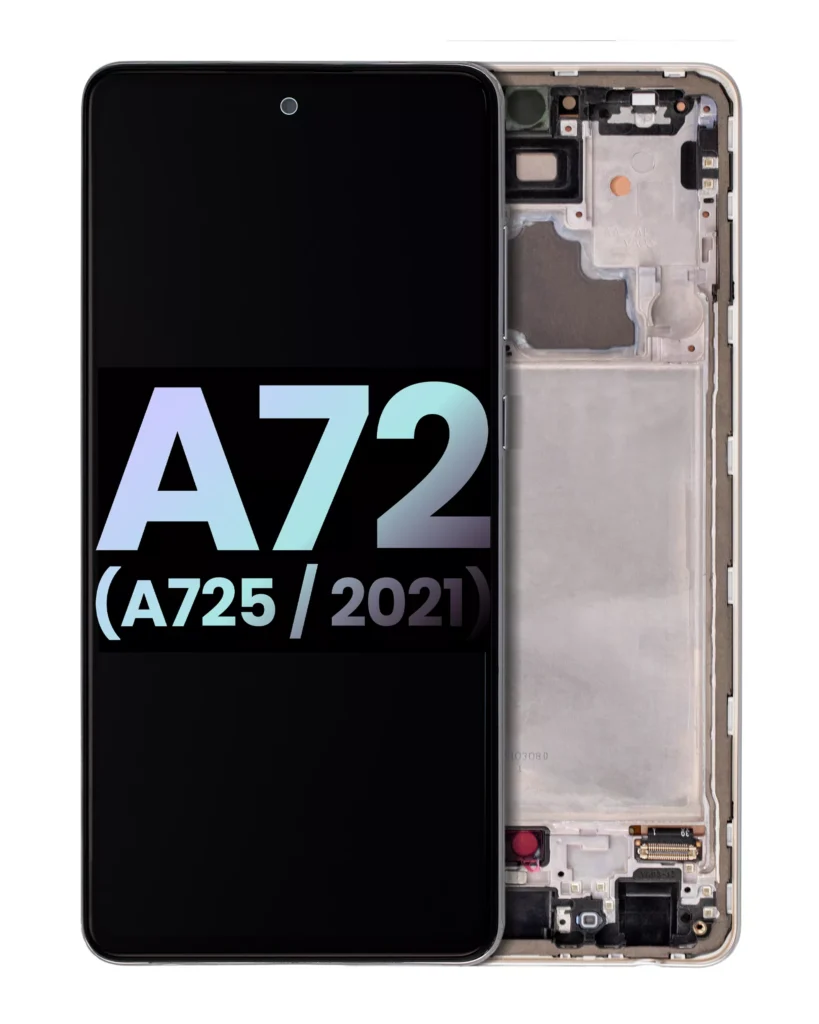 OLED Assembly With Frame For Samsung Galaxy A72 (A725 / 2021) (Service Pack) (Awesome White)