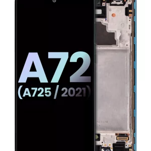OLED Assembly With Frame For Samsung A72 (A725 / 2021) (Service Pack) (Awesome Blue)