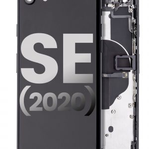 Back Housing W/ Small Parts For iPhone SE (2020) (Used OEM Pull: Grade B) (Black)