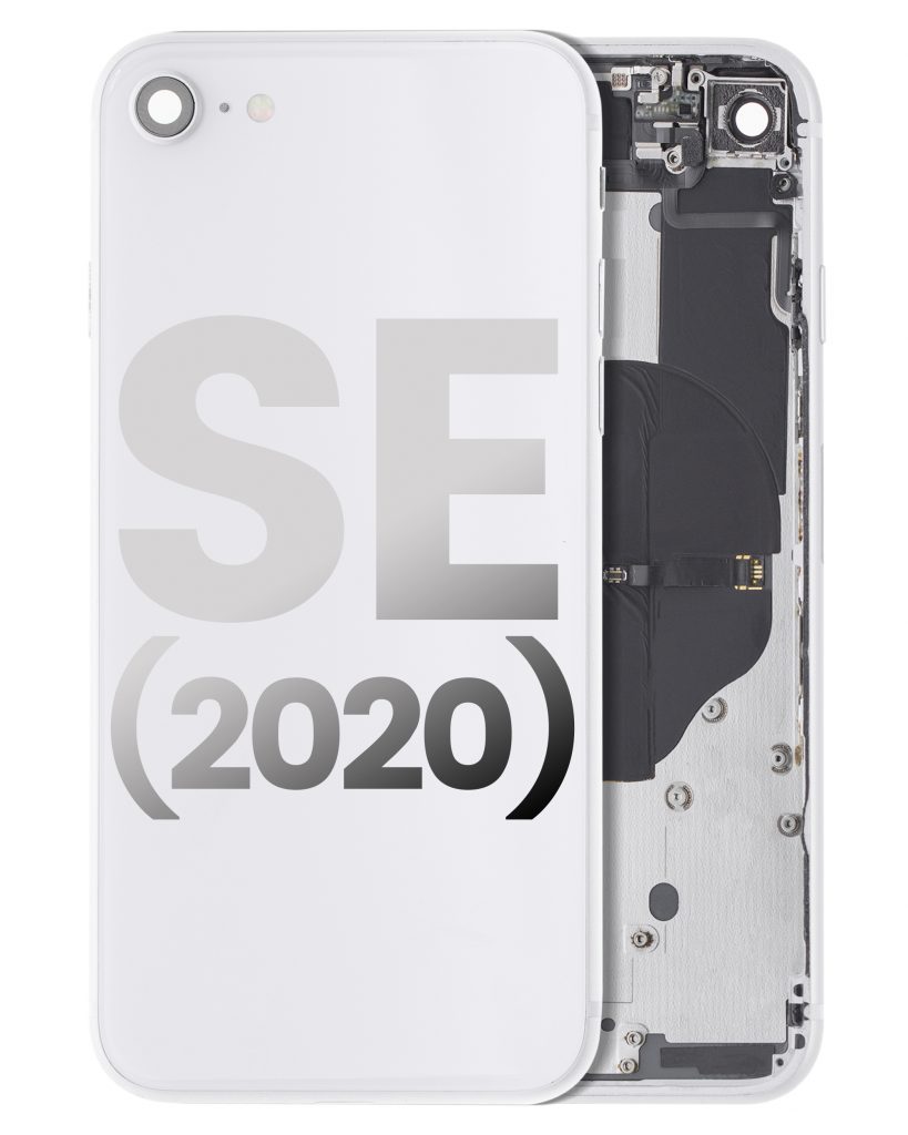 Back Housing W/ Small Components Pre-Installed For iPhone SE (2020) (Used OEM Pull: Grade C) (White)