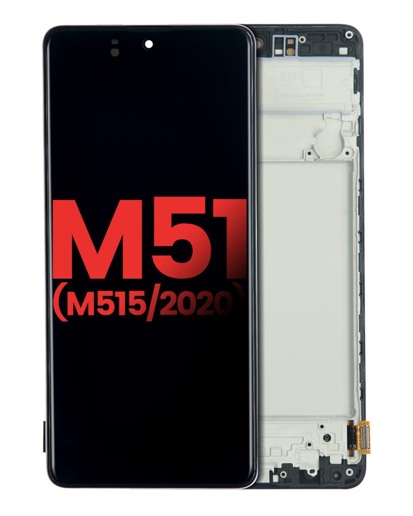 OLED Assembly With Frame For Samsung Galaxy M51 (M515 / 2020) (Aftermarket Plus) (Celestial Black)