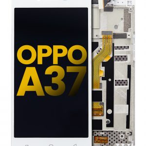 LCD Assembly With Frame For OPPO A37 (Refurbished) (White)
