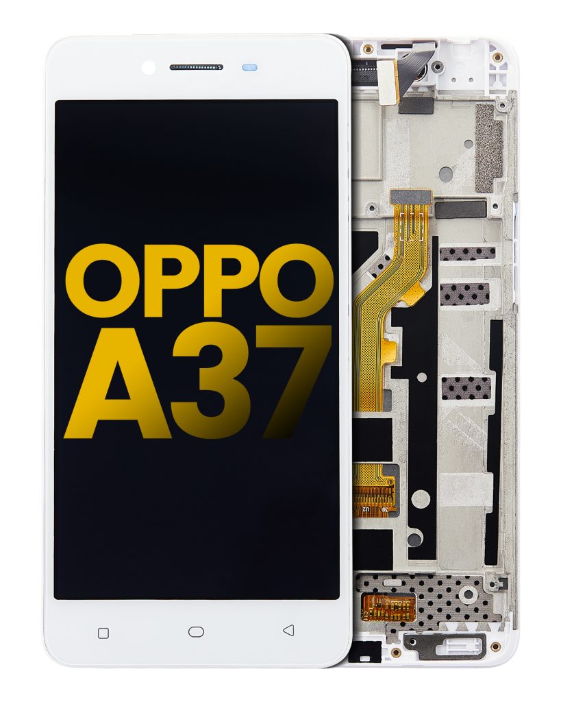 LCD Assembly With Frame For OPPO A37 (Refurbished) (White)
