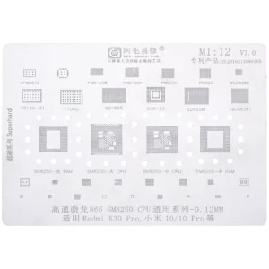 SM8250 CPU Reballing IC Stencil For Xiaomi 10 Pro / Redmi K30 Pro