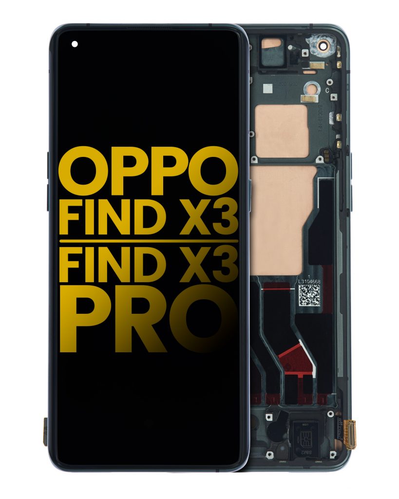 OLED Assembly With Frame For OPPO Find X3 / X3 Pro (Refurbished) (Gloss Black)
