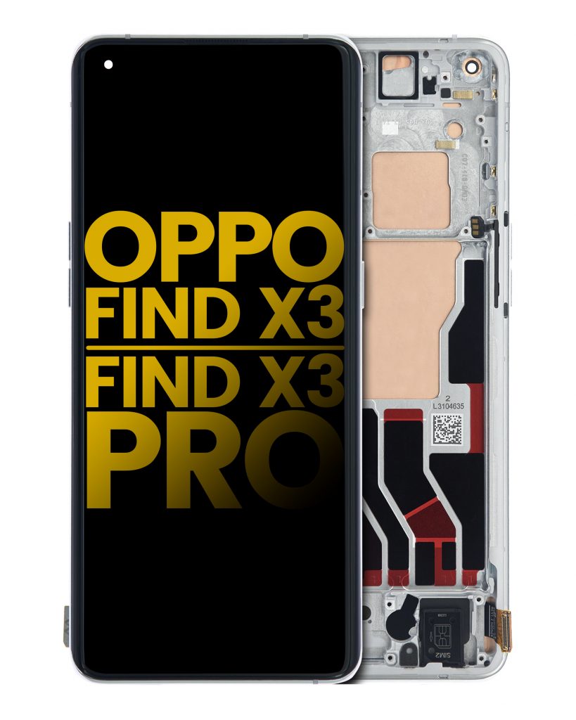 OLED Assembly With Frame For OPPO Find X3 / X3 Pro (Refurbished) (White)