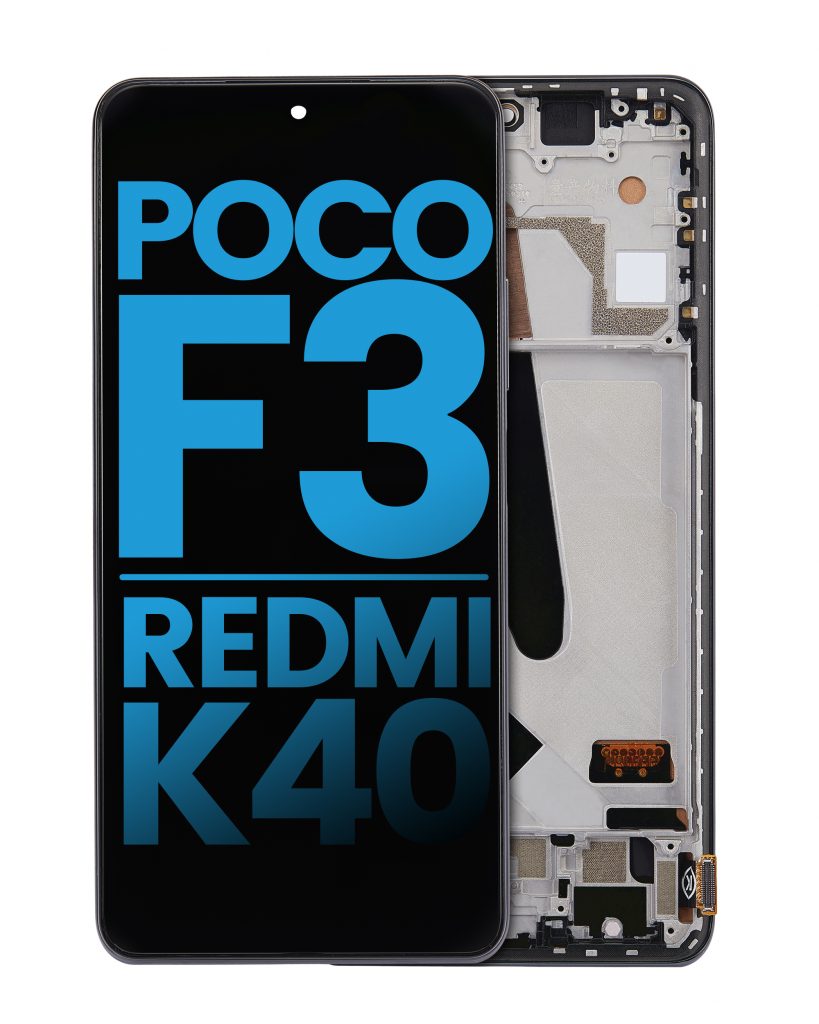 LCD Assembly With Frame For Xiaomi Poco F3 / Redmi K40 / Redmi K40 Pro (Aftermarket: Incell) (Night Black)