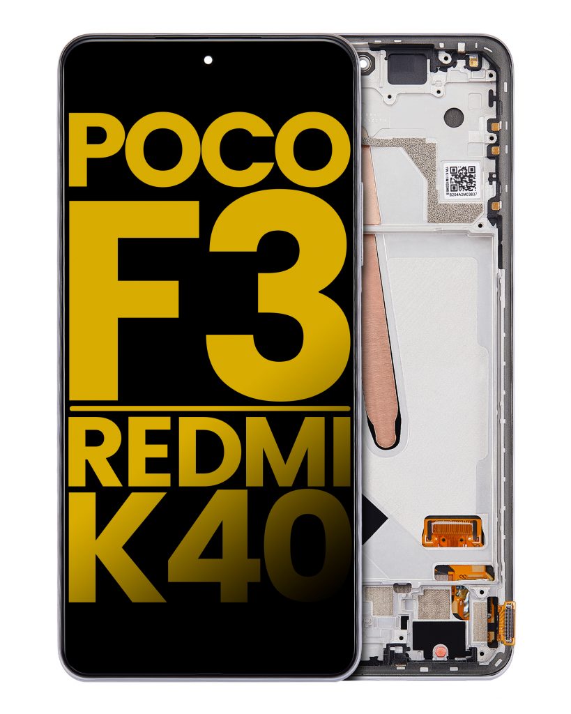 OLED Assembly With Frame For Xiaomi Poco F3 / Redmi K40 / Redmi K40 Pro (Refurbished) (Arctic White)