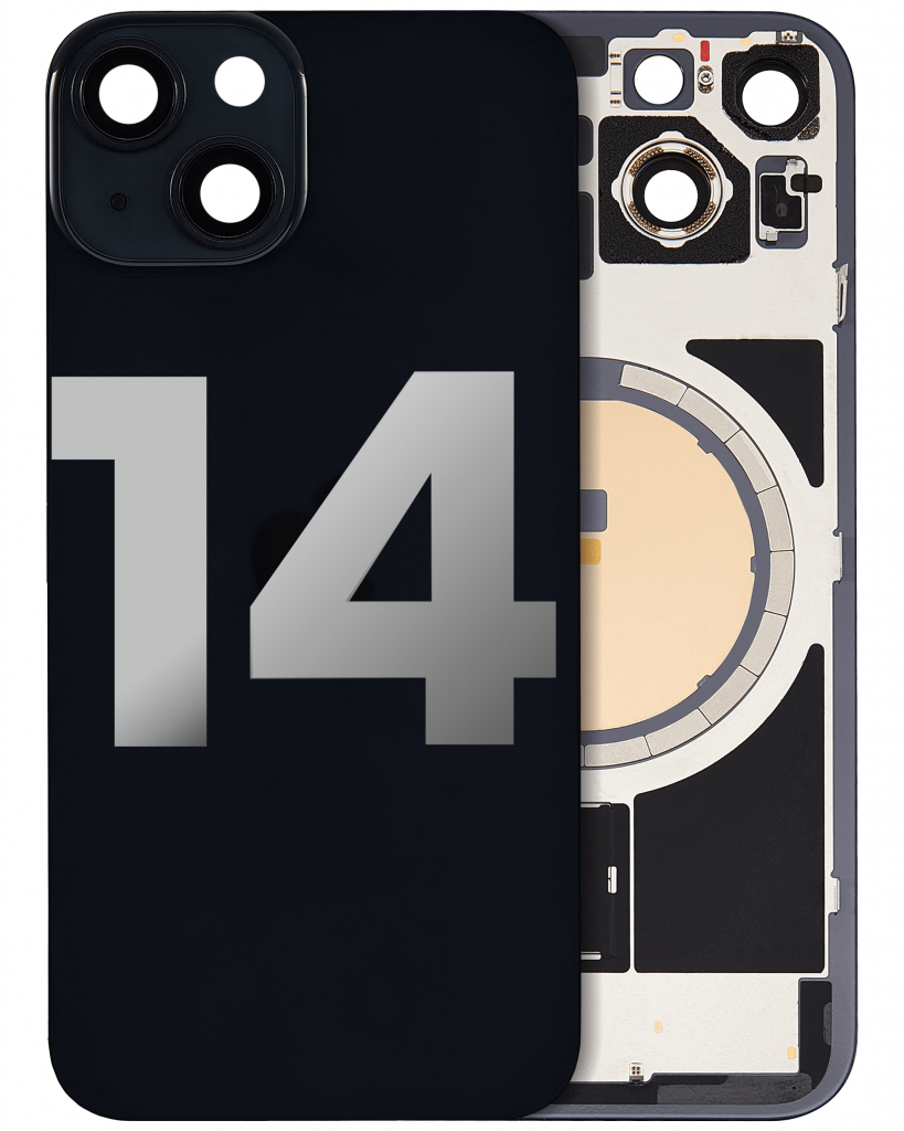Back Glass w/ MagSafe Magnet For iPhone 14 (Used OEM Pull: Grade A) (Midnight)