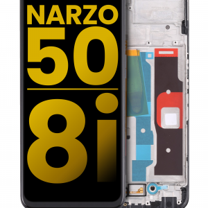 LCD Assembly With Frame For Realme Narzo 50 / Realme 8i (Refurbished) (All Colors)