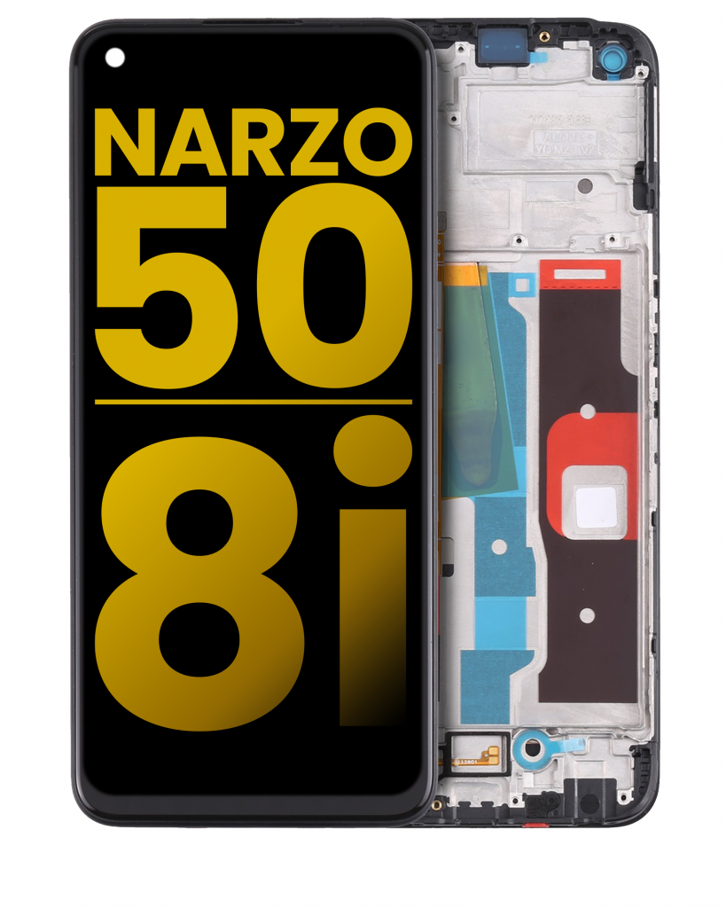 LCD Assembly With Frame For Realme Narzo 50 / Realme 8i (Refurbished) (All Colors)
