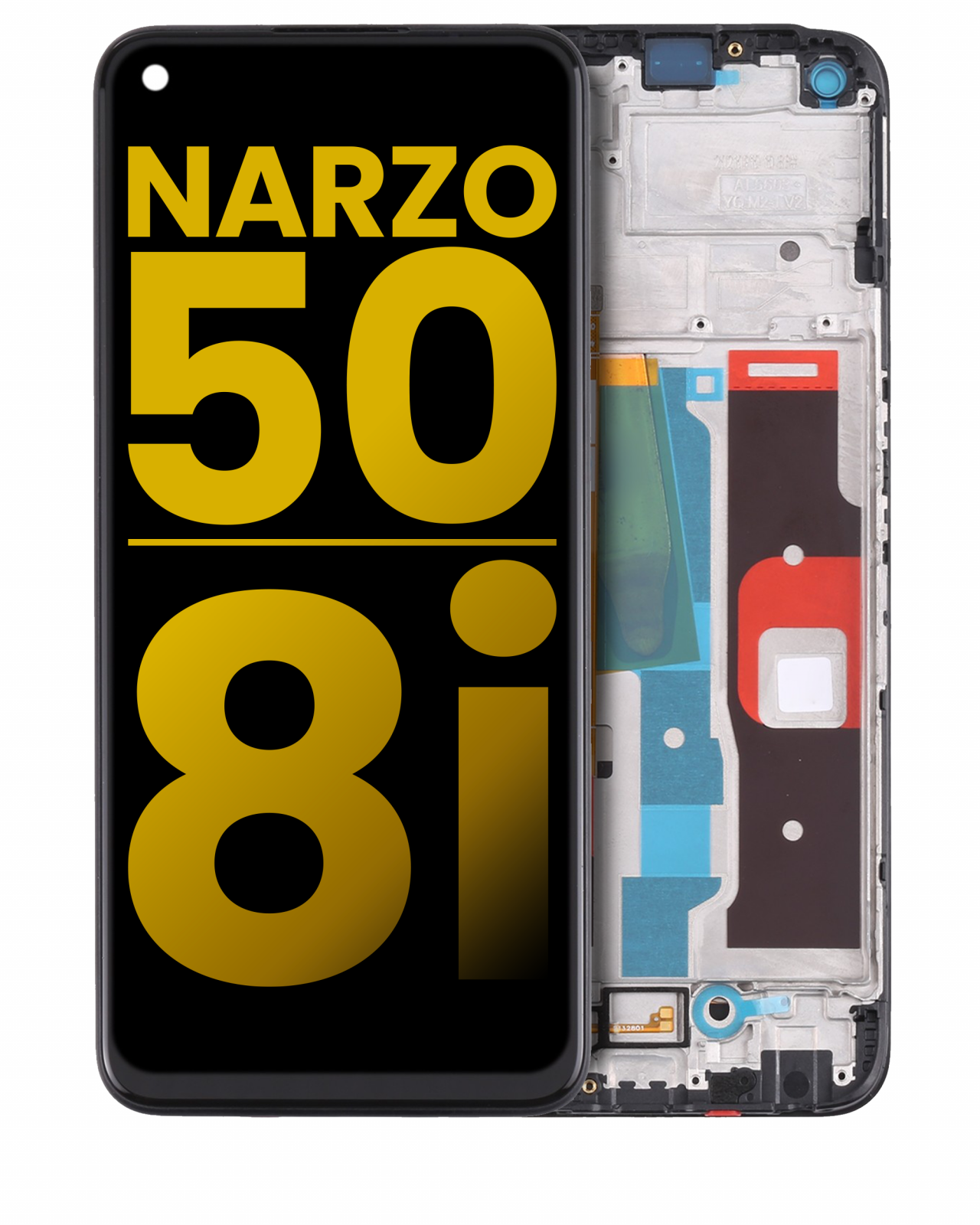 LCD Assembly With Frame For Realme Narzo 50 / Realme 8i (Refurbished) (All Colors)