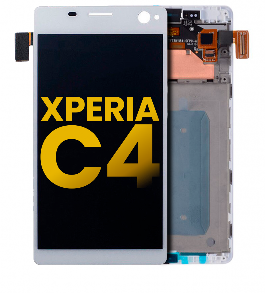 LCD Assembly With Frame For Sony Xperia C4 (E5303: E5306: E5333: E5343: E5353: E5363) (Refurbished) (White)