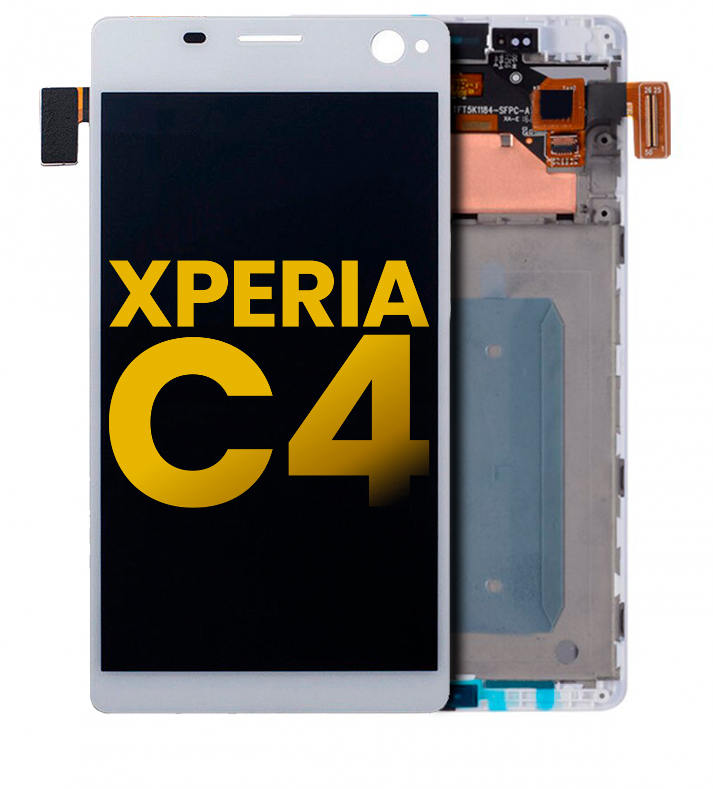 LCD Assembly With Frame For Sony Xperia C4 (E5303: E5306: E5333: E5343: E5353: E5363) (Refurbished) (White)
