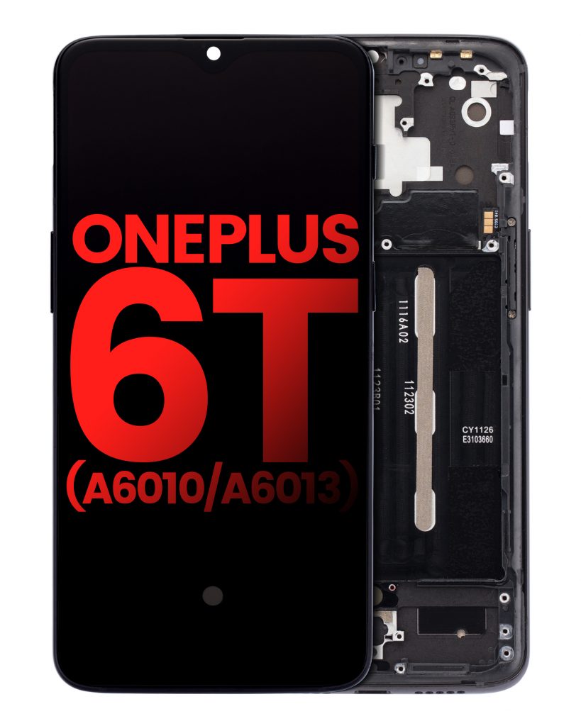 OLED Assembly With Frame For OnePlus 6T (A6010 / A6013) (Aftermarket Plus) (Mirror Black)