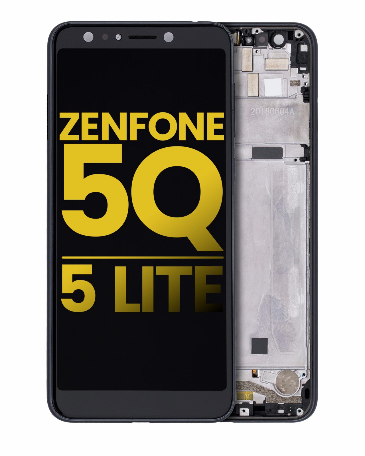 LCD Assembly With Frame For Asus ZenFone 5Q / 5 Lite (ZC600KL / X017DA / 2018) (Refurbished) (Midnight Black)
