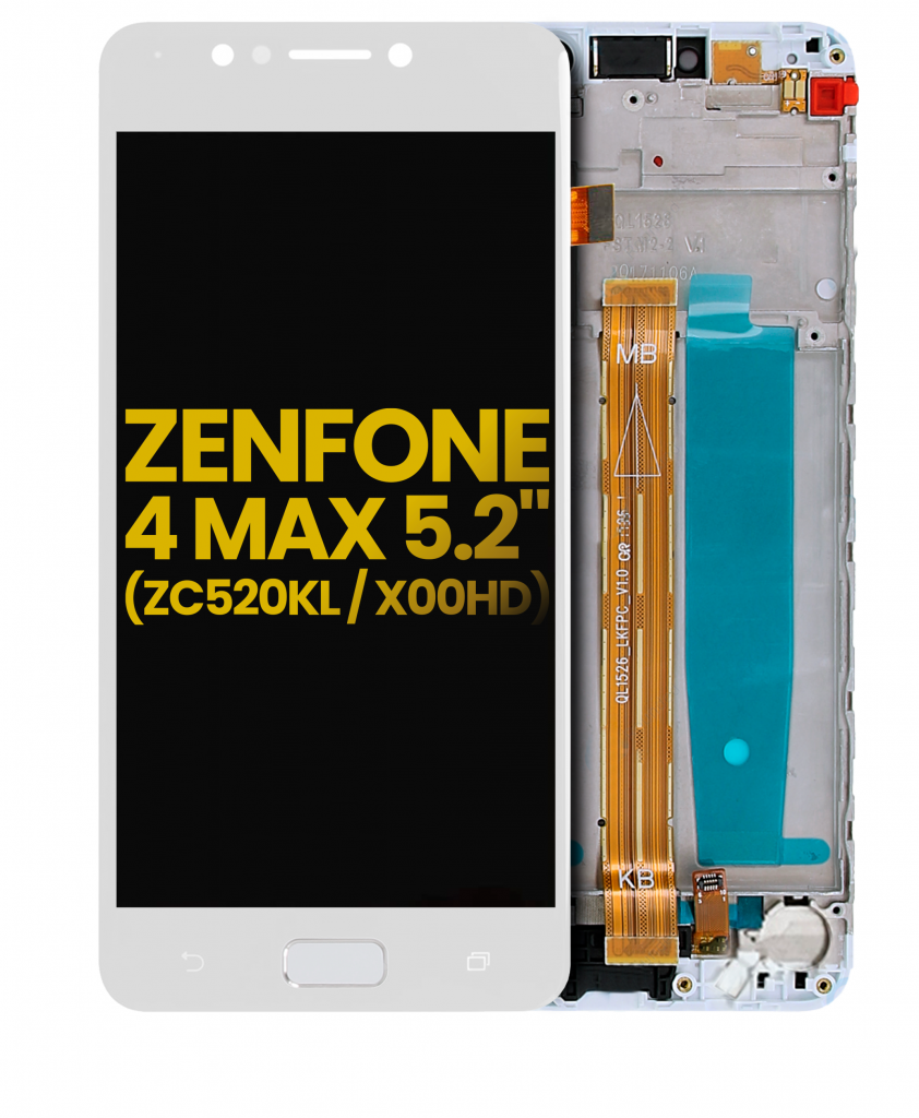 LCD Assembly With Frame For Asus ZenFone 4 Max 5.2" (ZC520KL / 2017) (Refurbished) (White)