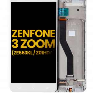 LCD Assembly With Frame For Asus ZenFone 3 Zoom (ZE553KL / 2017) (Refurbished) (White)