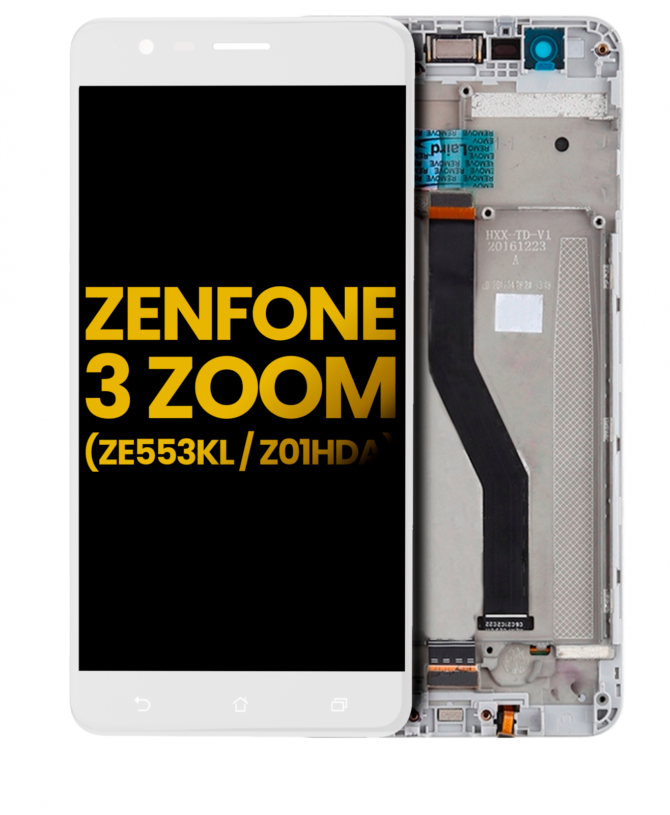 LCD Assembly With Frame For Asus ZenFone 3 Zoom (ZE553KL / 2017) (Refurbished) (White)