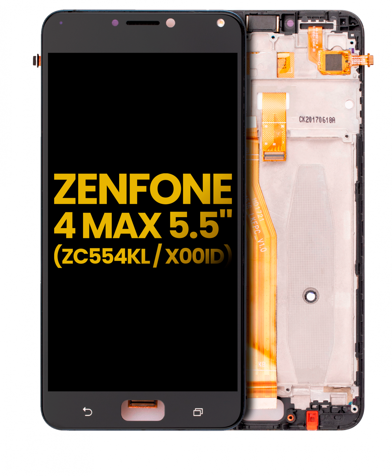 LCD Assembly With Frame For Asus ZenFone 4 Max Pro / ZenFone 4 Max Plus (ZC554KL / 2017) (Refurbished) (Black)