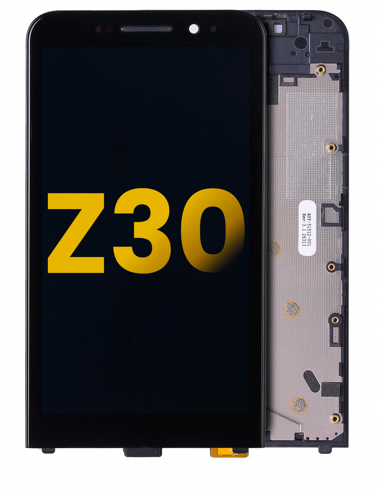 LCD Assembly With Frame For BlackBerry Z30 (Black)