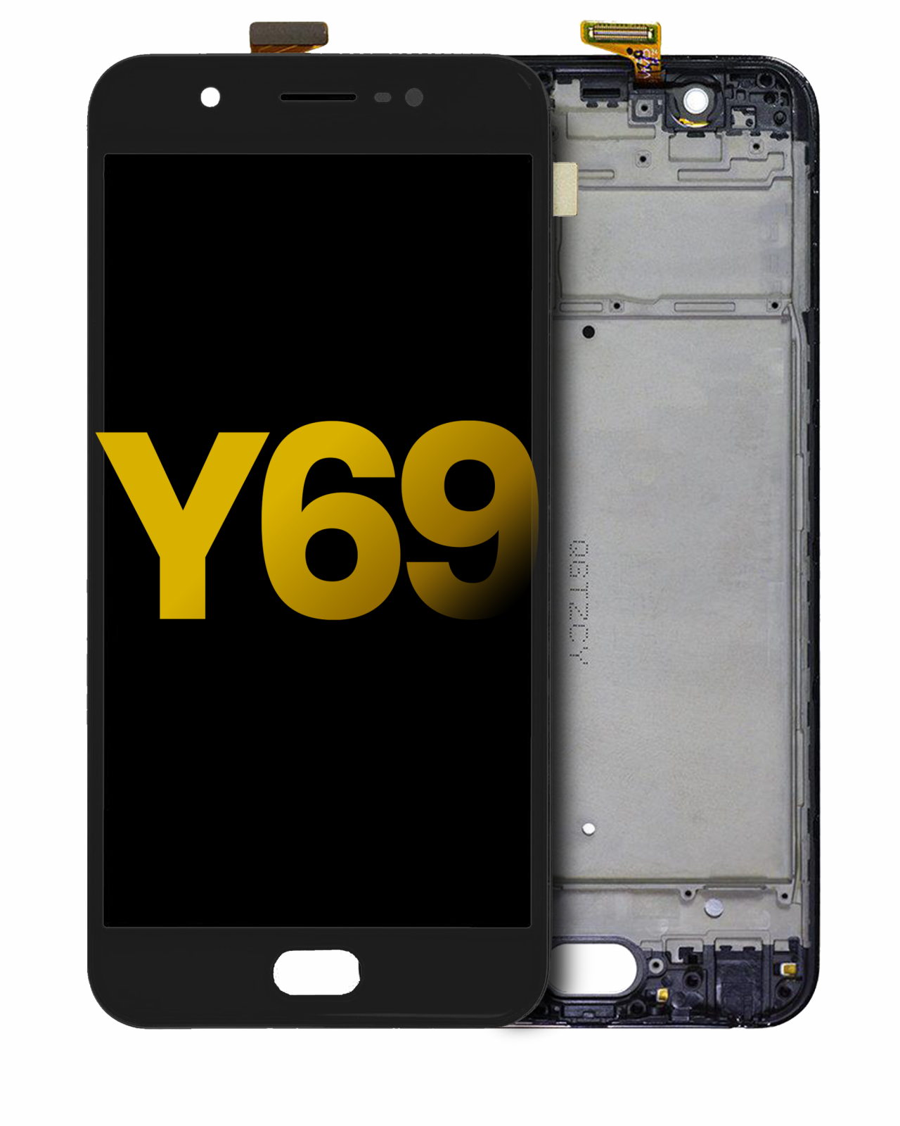 LCD Assembly With Frame For Vivo Y69 (Refurbished) (Matte Black)