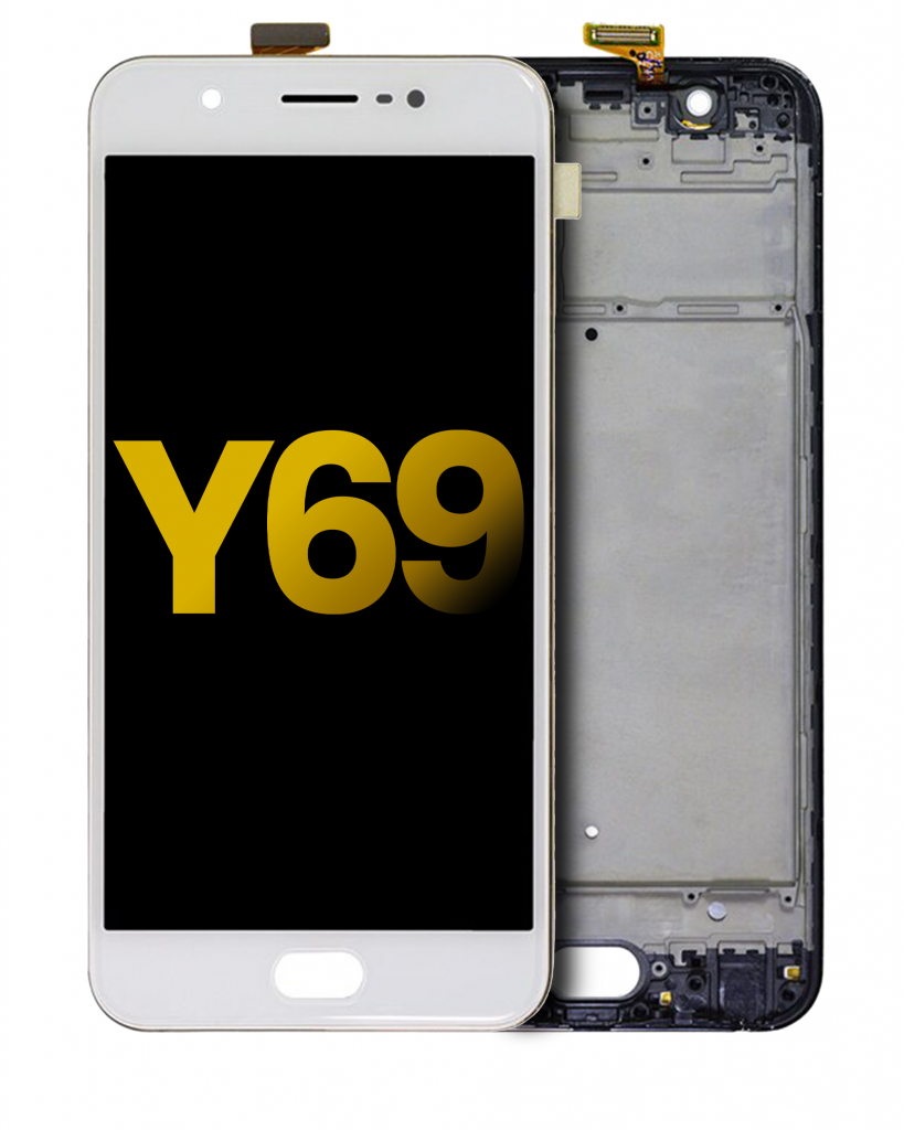 LCD Assembly With Frame For Vivo Y69 (Refurbished) (White)
