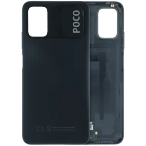 Back Cover Glass Without Camera Lens For Xiaomi Poco M3 (Genuine) (Black)