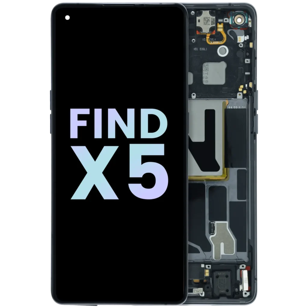 OLED Assembly With Frame for Oppo Find X5 (2022) (Service Pack) (Black)