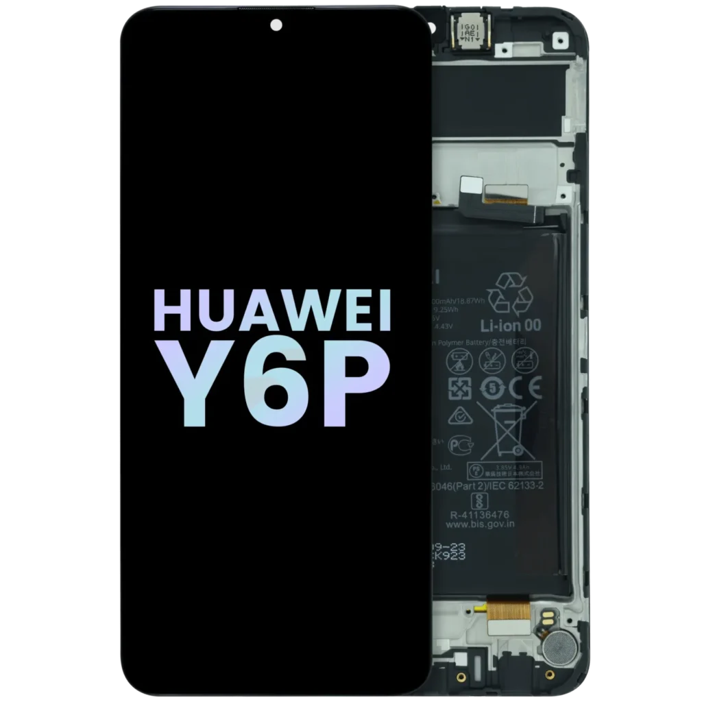 LCD Assembly With Frame for Huawei Y6P (2020) (Service Pack) (Midnight Black)