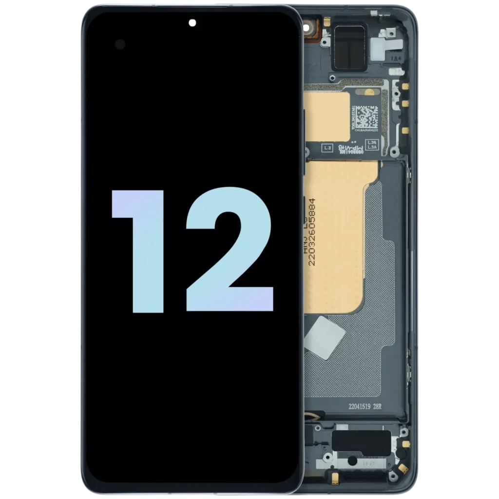 OLED Assembly With Frame For Xiaomi 12 (Genuine OEM) (Tarnish Black)