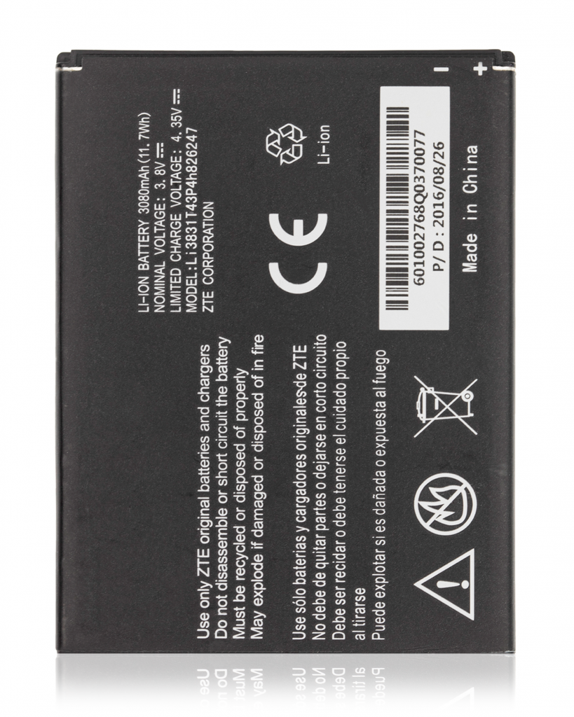 Replacement Battery For ZTE Grand X3 (Z959) / Warp 7 (N9519) / Zmax Champ (Z917VL) (Li3831T43P4H826247)