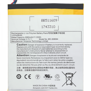 Replacement Battery For Amazon Kindle Fire 7 (5th Gen, 2015) (SV98LN) (MC-308594)