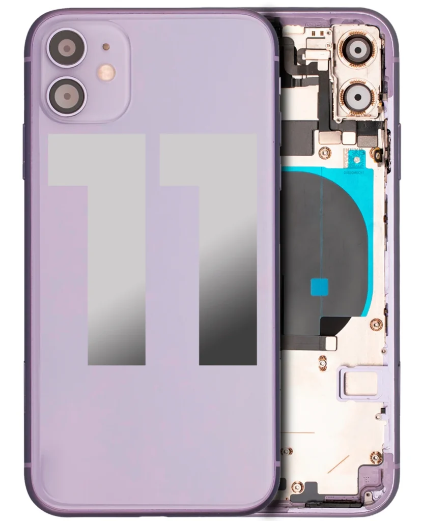 Back Housing W/ Small Components Pre-Installed For iPhone 11 (Used OEM Pull: Grade C) (Purple)