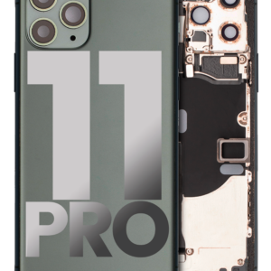 Back Housing W/ Small Components Pre-Installed For iPhone 11 Pro (Used OEM Pull: Grade A) (Matte Midnight Green)