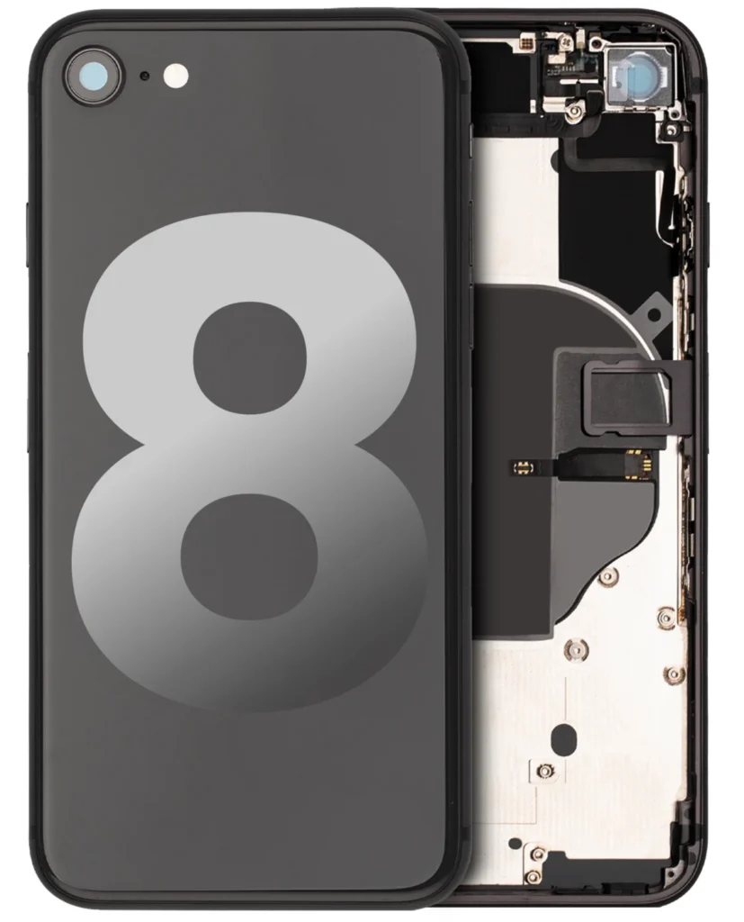 Back Housing W/ Small Parts For iPhone 8 (Used OEM Pull: Grade A) (Space Gray)