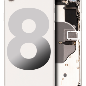 Back Housing W/ Small Components Pre-Installed For iPhone 8 (Used OEM Pull: Grade C) (Silver)