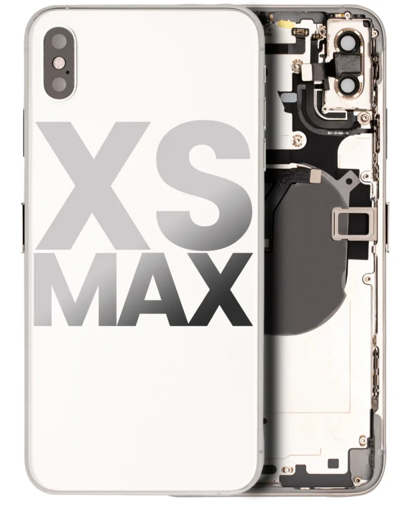Back Housing W/ Small Components Pre-Installed For iPhone XS Max (Used OEM Pull: Grade A) (Silver)