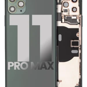 Back Housing W/ Small Components Pre-Installed For iPhone 11 Pro Max (Used OEM Pull: Grade A) (Midnight Green)