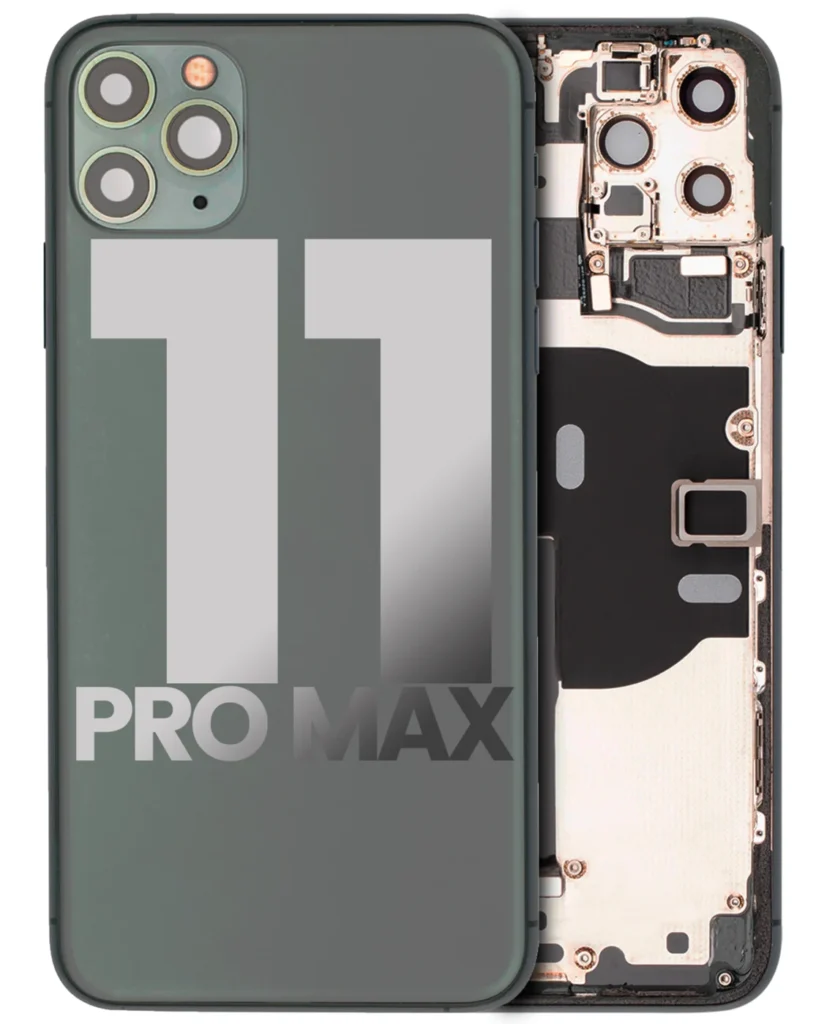 Back Housing W/ Small Components Pre-Installed For iPhone 11 Pro Max (Used OEM Pull: Grade A) (Midnight Green)
