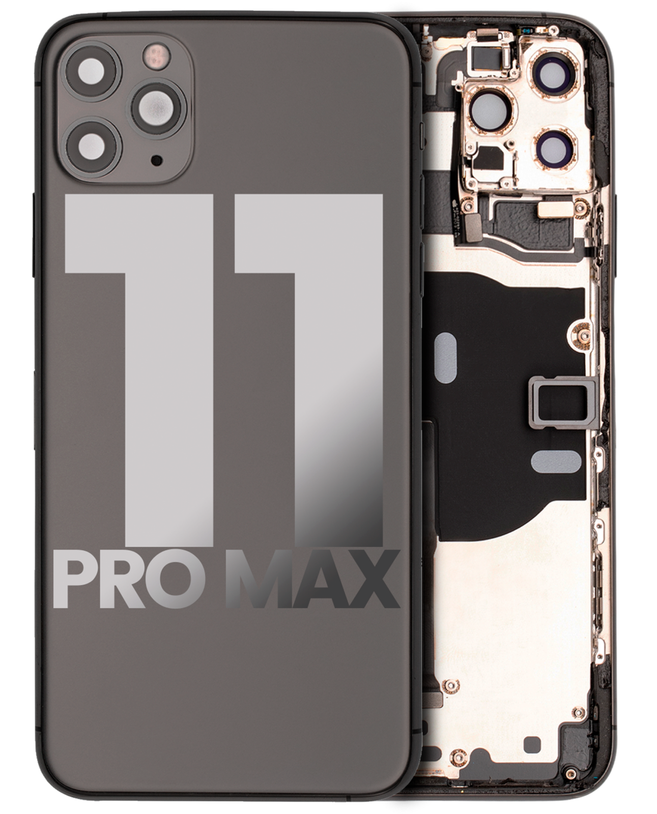 Back Housing W/ Small Components Pre-Installed For iPhone 11 Pro Max (Used OEM Pull: Grade B) (Space Gray)