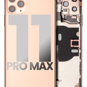Back Housing W/ Small Components Pre-Installed For iPhone 11 Pro Max (Used OEM Pull: Grade B) (Gold)