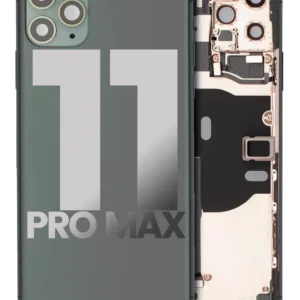 Back Housing W/ Small Components Pre-Installed For iPhone 11 Pro Max (Used OEM Pull: Grade B) (Midnight Green)