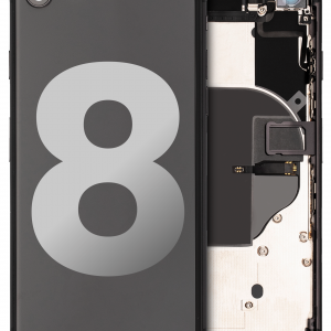 Back Housing W/ Small Parts For iPhone 8 (Used OEM Pull: Grade C) (Space Gray)