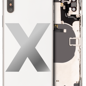 Back Housing W/ Small Parts For iPhone X (Used OEM Pull: Grade B) (Silver)