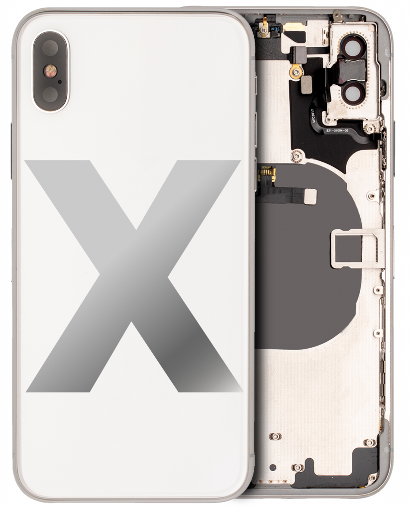 Back Housing W/ Small Components Pre-Installed For iPhone X (Used OEM Pull: Grade B) (Silver)