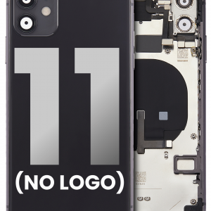 Back Housing W/ Small Components Pre-Installed For iPhone 11 (No Logo) (Aftermarket Plus) (Black)