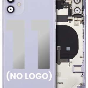 Back Housing W/ Small Components Pre-Installed For iPhone 11 (No Logo) (Aftermarket Plus) (Purple)