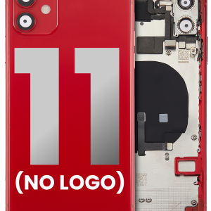 Back Housing W/ Small Components Pre-Installed For iPhone 11 (No Logo) (Aftermarket Plus) (Red)
